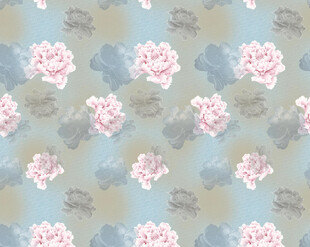 淡蓝底粉色花卉图案背景
