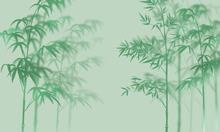新中式灯箱水墨竹子背景墙