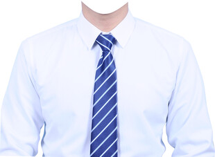 男士白色衬衫条纹领带素材