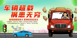 货车超载警标标语展板