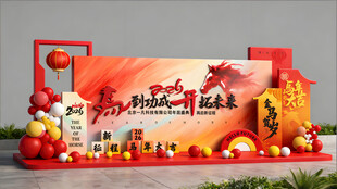 马年美陈装饰喜庆氛围浓