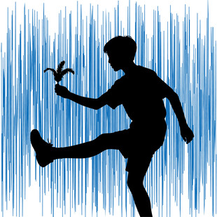 踢毽子人物剪影