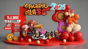 2026马年马上有钱背景
