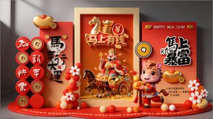 新年喜庆装饰摆件展示