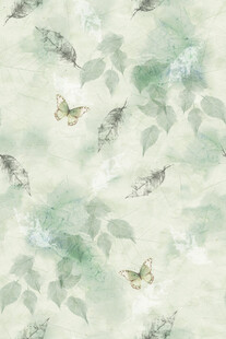 清新绿叶间的灵动蝴蝶