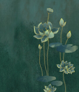 水墨风清新荷花插画