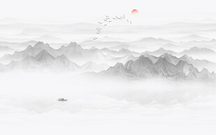 水墨画山水