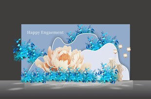 简约蓝色婚礼雾霾蓝浅蓝婚礼效果