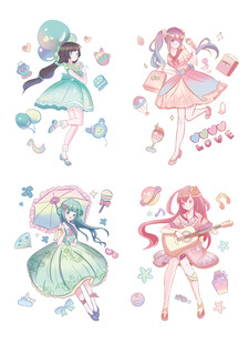 梦幻可爱动漫少女插画