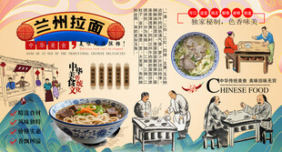 兰州拉面背景墙