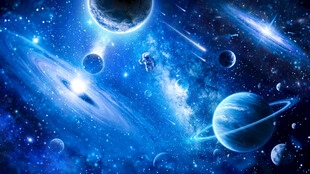 宇宙漩涡星球太空宇航员星空背景
