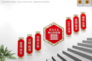 社会主义核心价值观楼梯文化墙