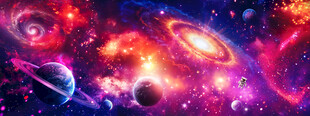 璀璨星空宇宙星球太空爆发背景