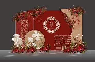 中式婚礼喜庆装饰场景