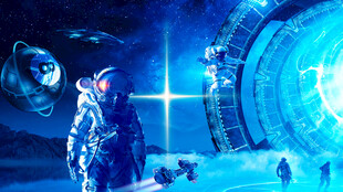 卡通 星空 宇航员背景