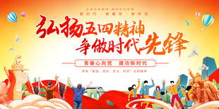 弘扬五四精神展板
