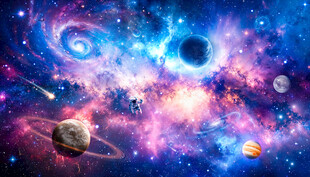 浩瀚宇宙星空外太空星球银河背景