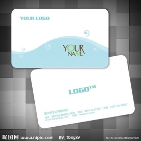 蓝色水波时尚个性名片设计模板