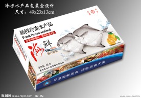 冷冻水产品包装盒设计（展开图）