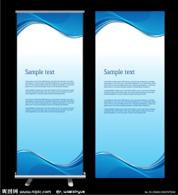 蓝色商业展板背景