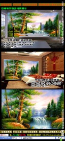 风景油画背景墙