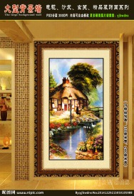 玄关风景油画 室内装饰画