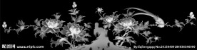 精品牡丹花灰度图
