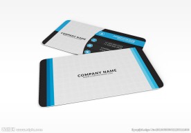 蓝色创意名片模板