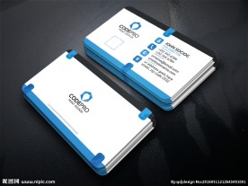 蓝色商业服务名片模板