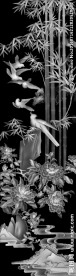 竹子牡丹花鸟竹报平安花开富贵