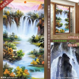 巨幅聚宝盆油画风景