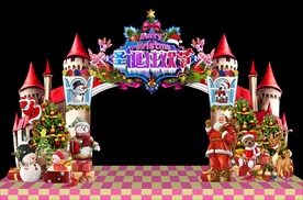 圣诞节红色城堡门头