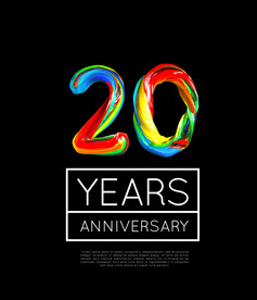 创意炫彩20周年字体设计