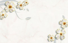 兰花 3D壁画 源分层