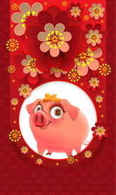 可爱母猪 猪年春节剪纸中国年