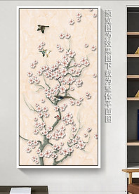 工笔花鸟玄关图