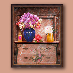 花卉花瓶油画欧式装饰画