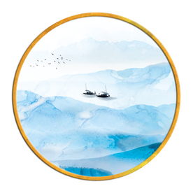 中国风   抽象山水画 大厅装