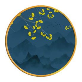 中国风   抽象山水画 大厅装