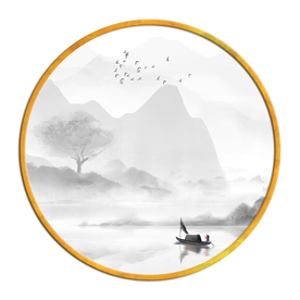 中国风   抽象山水画 大厅装