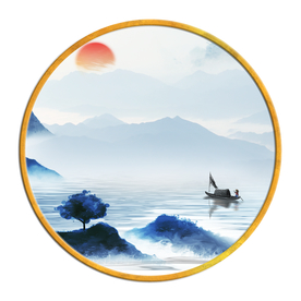 中国风   抽象山水画 大厅装