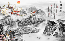 中式国画分层