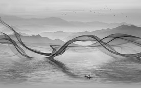 中式抽象山水画 TIF分层