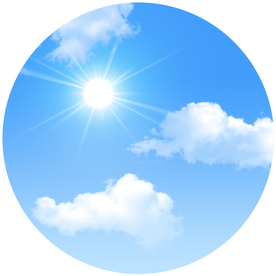 圆形蓝天白云
