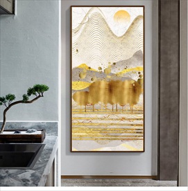 金泊线条创意玄关画