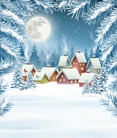 冬天圣诞节雪景背景