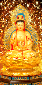 金色南海观音玄关装饰画