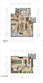欧式风格 炫彩户型平面图