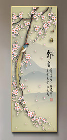 原创高清玄关梅花喜鹊挂画装饰画