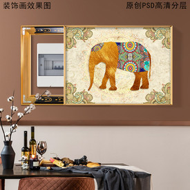 波西米亚复古电表箱装饰画